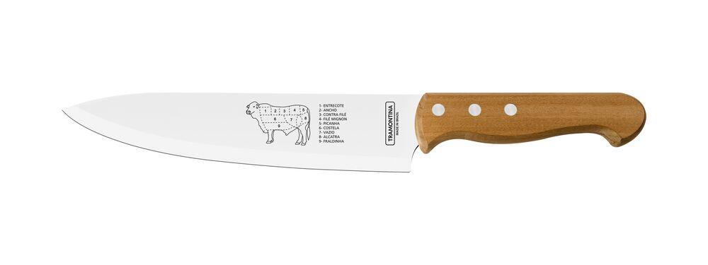Faca Inox com Cabo de Madeira Natural 8