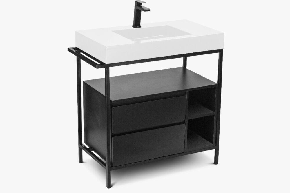 Balcão Salta 85 Preto/Branco Venturi