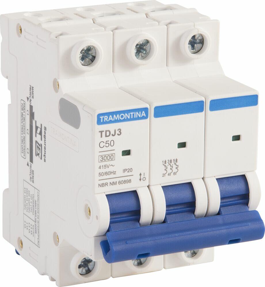 Minidisjuntor TDJ3 50A Tripolar Branco Tramontina