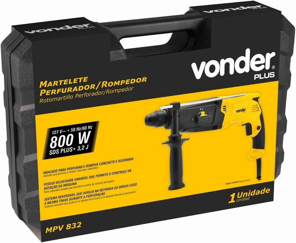 Martelete Perfurador MPV832 800W Amarelo e Preto Vonder