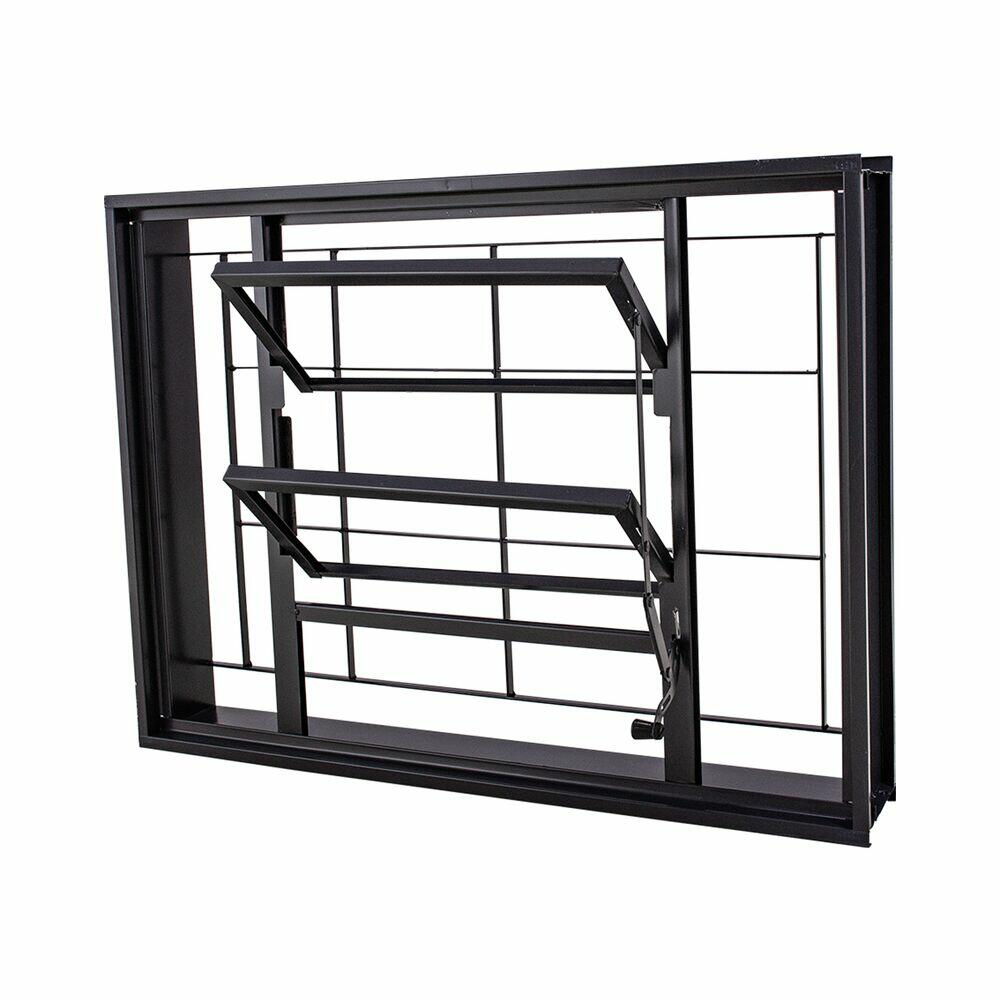Basculante Prime Vitrô Com Grade Quadrada 0,80x0,60 Preta Crv