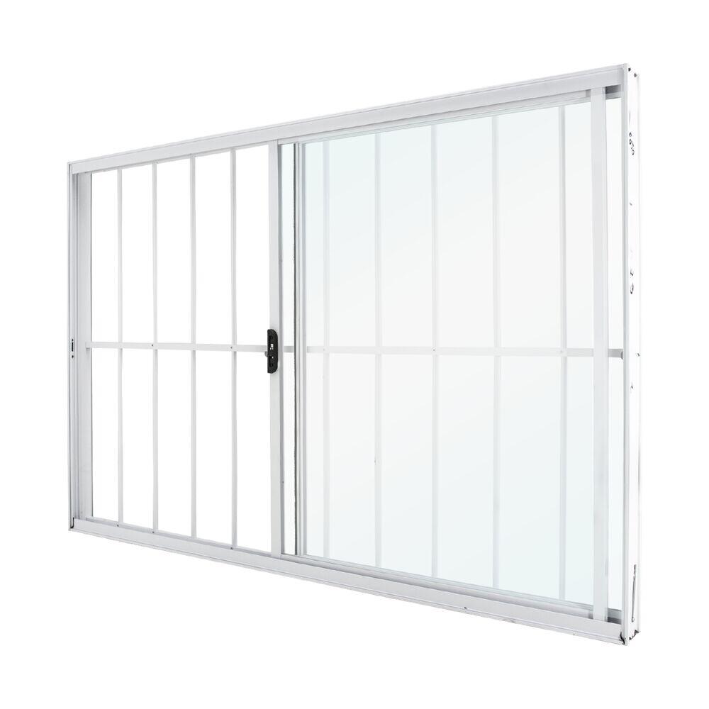 Janela de Correr Nobre 2 Folhas e 1 Fixa 80x60 com Grade Branco CRV