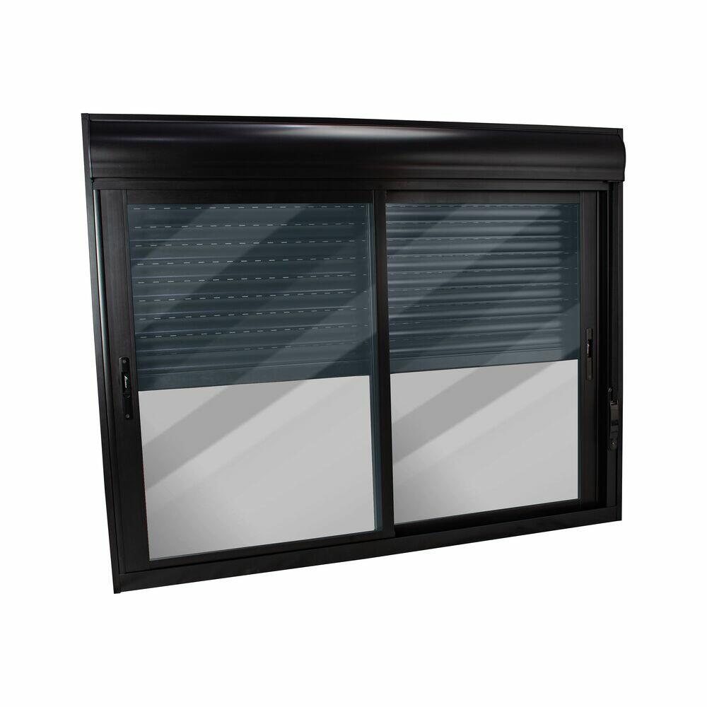 Janela Interna Veneziana de Correr 2 Folhas 2,00x1,20 Preta Crv