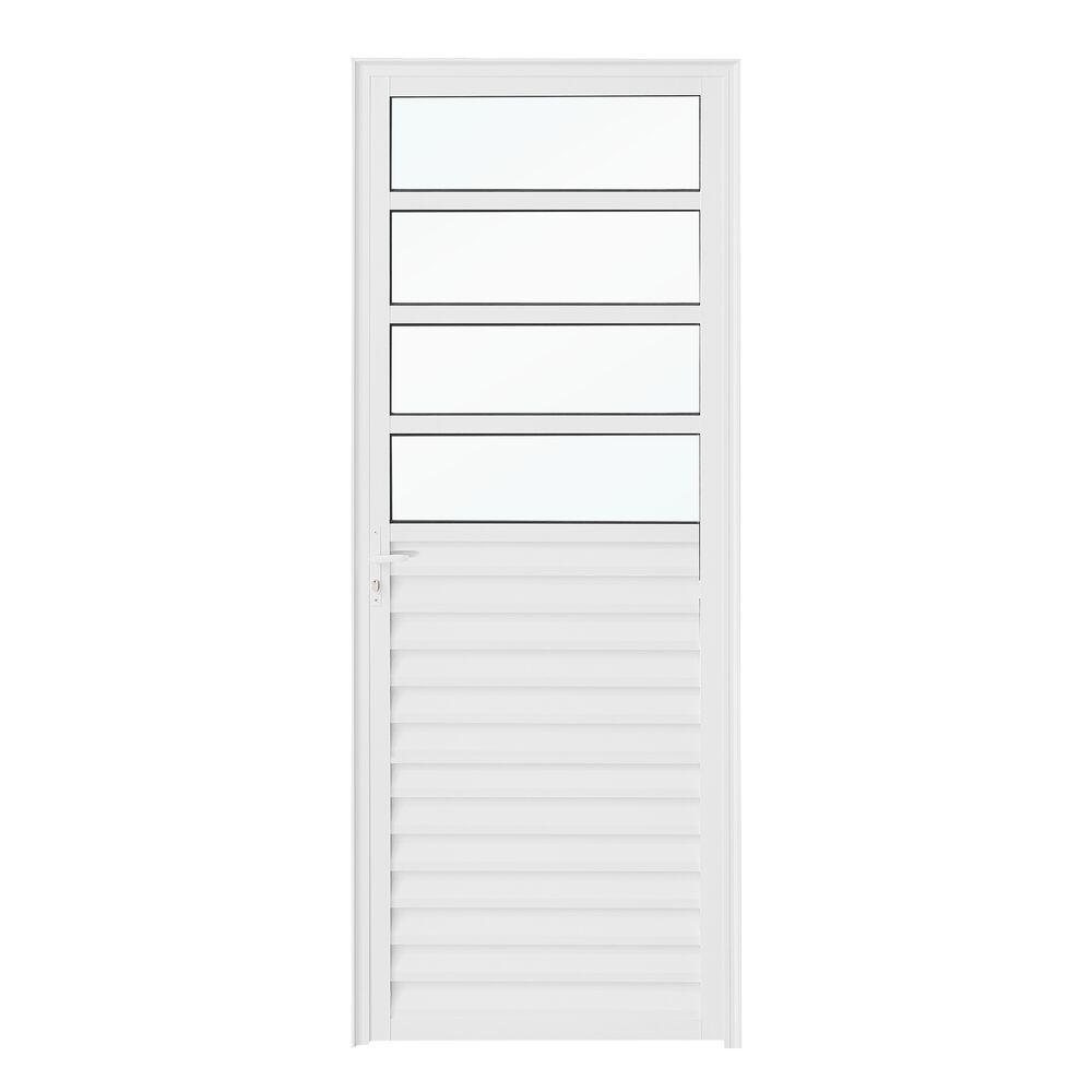 Porta Veneziana com 4 vidros 210x80 Branco CRV