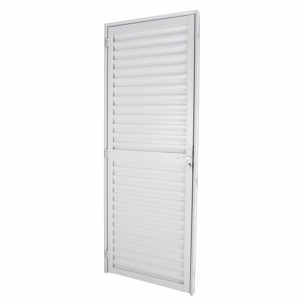 Porta Smart  de Abrir Veneziana Direita 2,10x0,90 Branca Crv