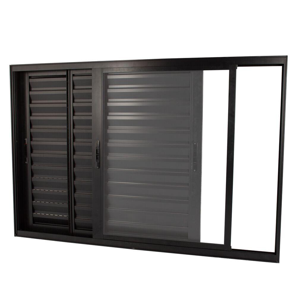 Janela Nobre de Correr Veneziana 3 Folhas 2,00x1,00 Preta Crv