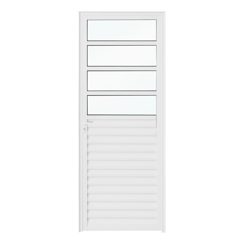 Porta Nobre com 4 vidros 90x215 Lado Direito Branco CRV