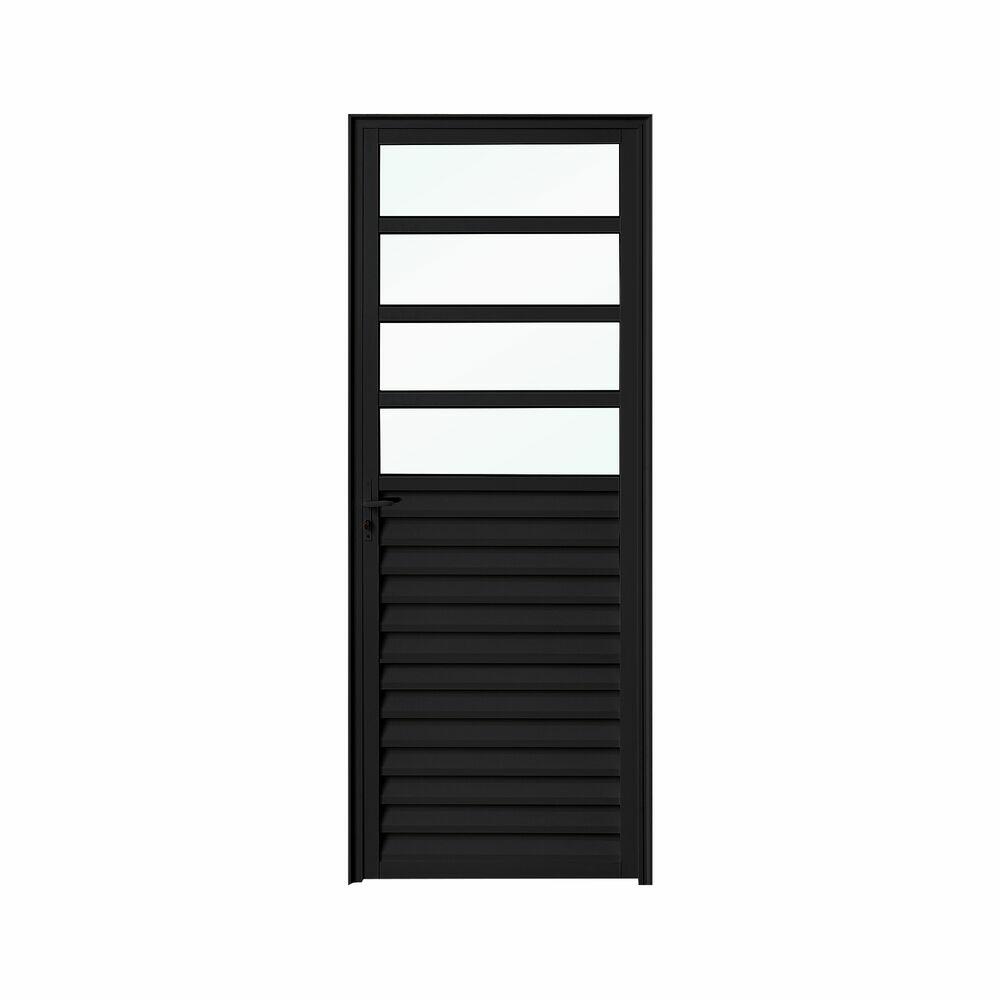 Porta Veneziana com 4 vidros Nobre 90x210 Branco CRV