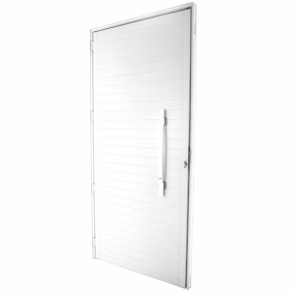 Porta Nobre Lambri  Pivotante Direita Com Puxador 1,00x2,15 Branca Crv
