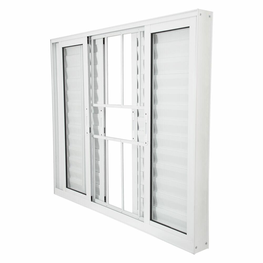 Janela de Correr Veneziana Nobre com 6 Folhas 2 Fixas 150x100 Branco CRV