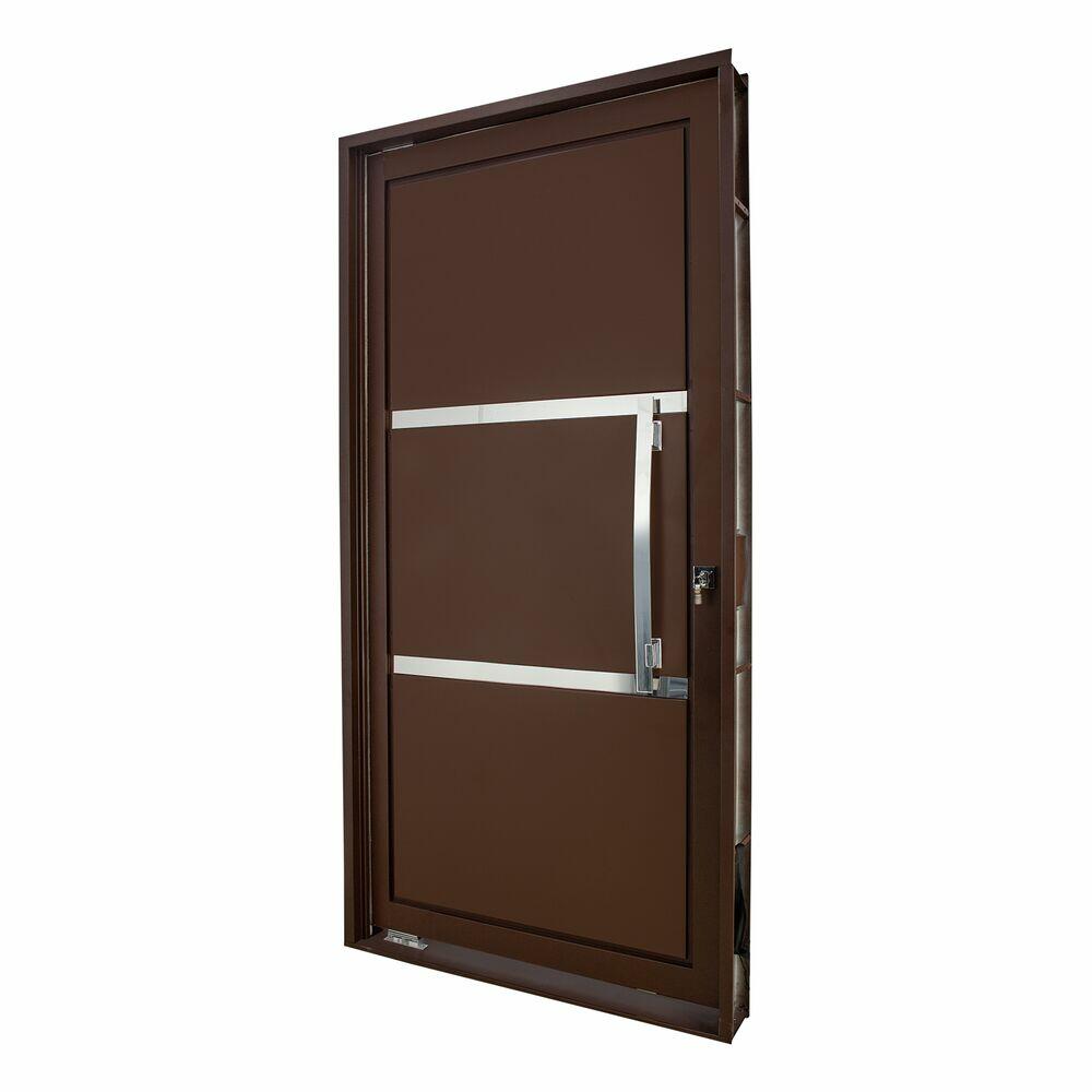 Porta Corten Aço de Abrir Pivotante Esquerda 2,19x1,08 Corten Crv