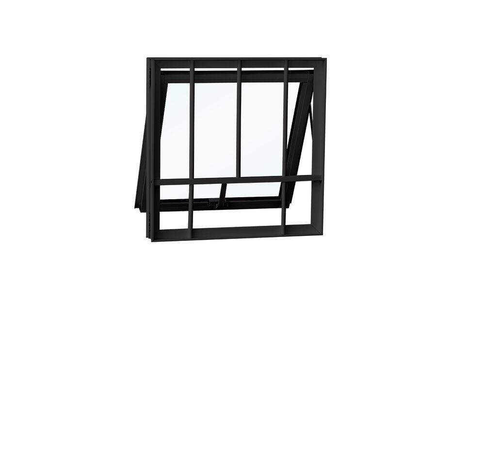 Janela Maxim-ar Modular 1 Folha Com Grade 0,60x0,60 Preta Crv