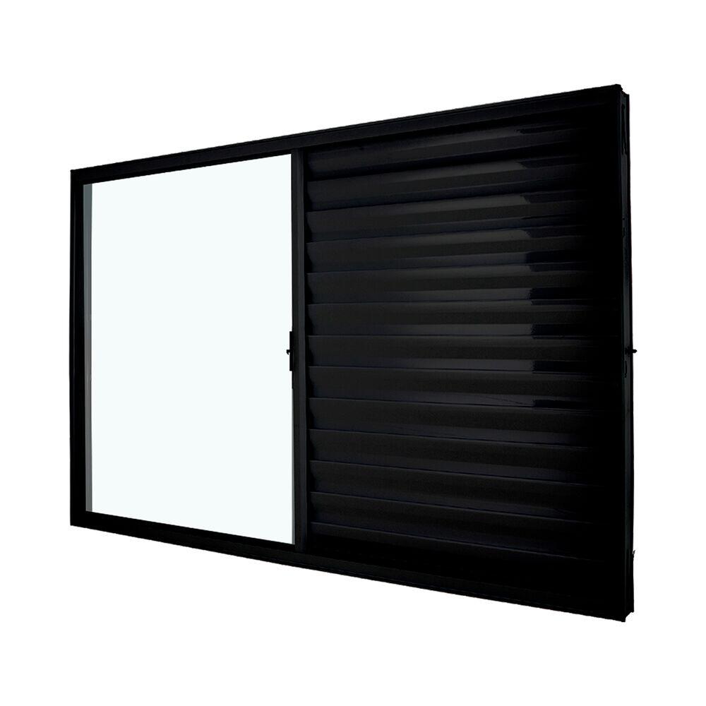 Janela Veneziana Modular com 3 Folhas 120x100 Preto CRV
