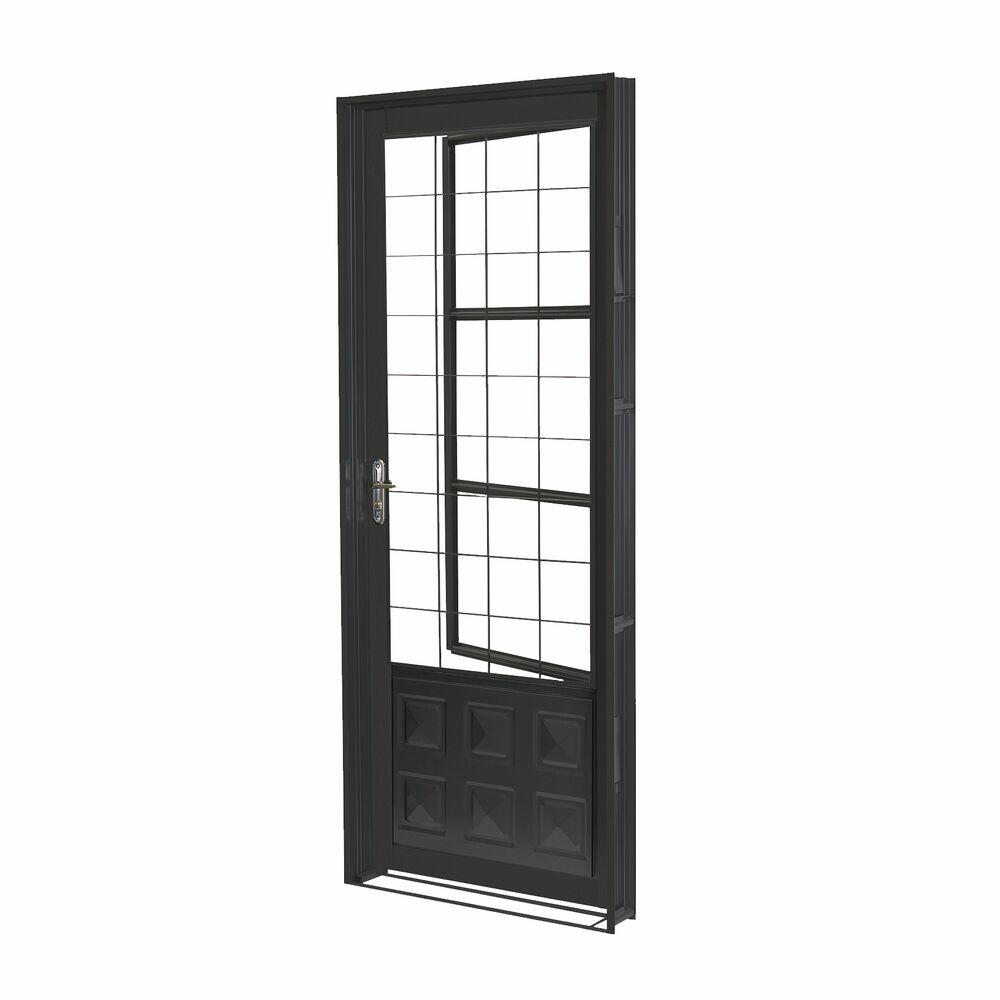 Porta Standart Dupla Prime de Abrir Almofada Com Grade Quadriculada Esquerda 0,84x2,15 Preta Crv