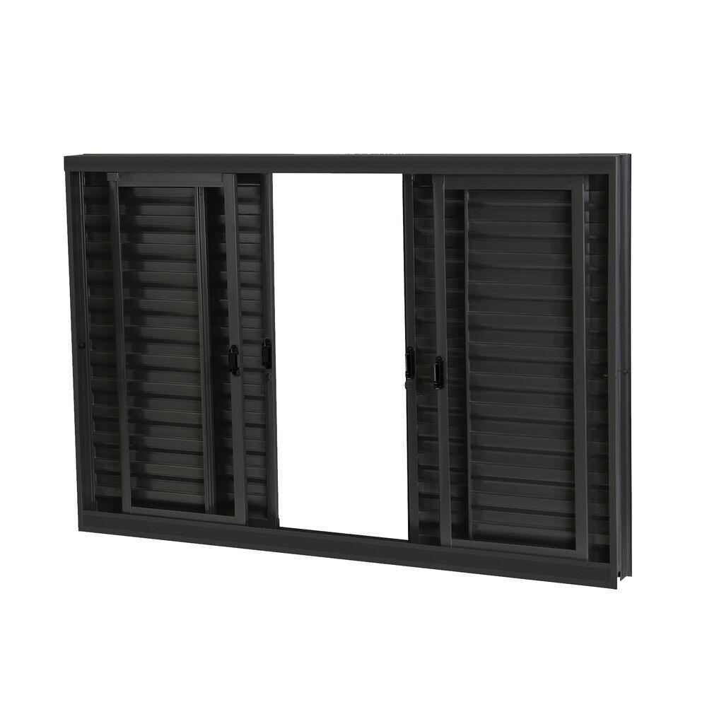 Janela Standard Prime Veneziana Sem Grade 1,20x1,00 Preta Crv