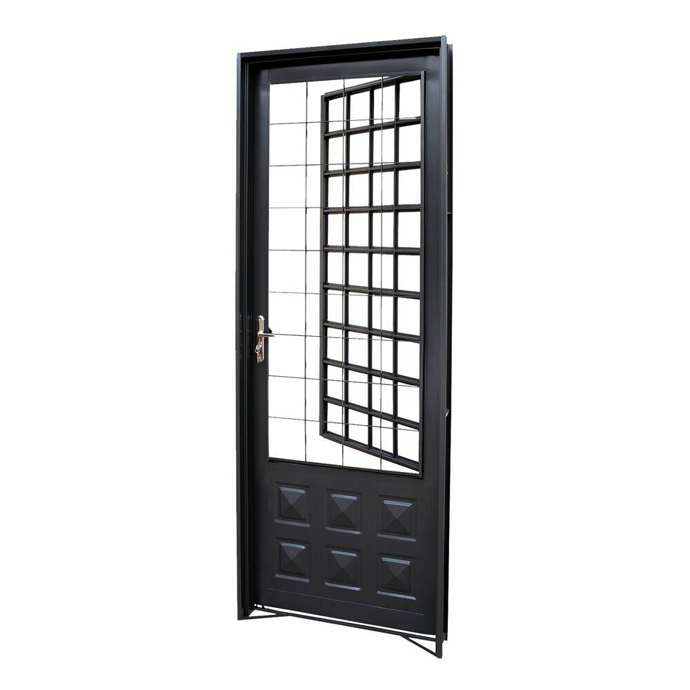 Porta de Abrir Quadriculada Almofada Dupla 0,84x2,15 Primer Crv