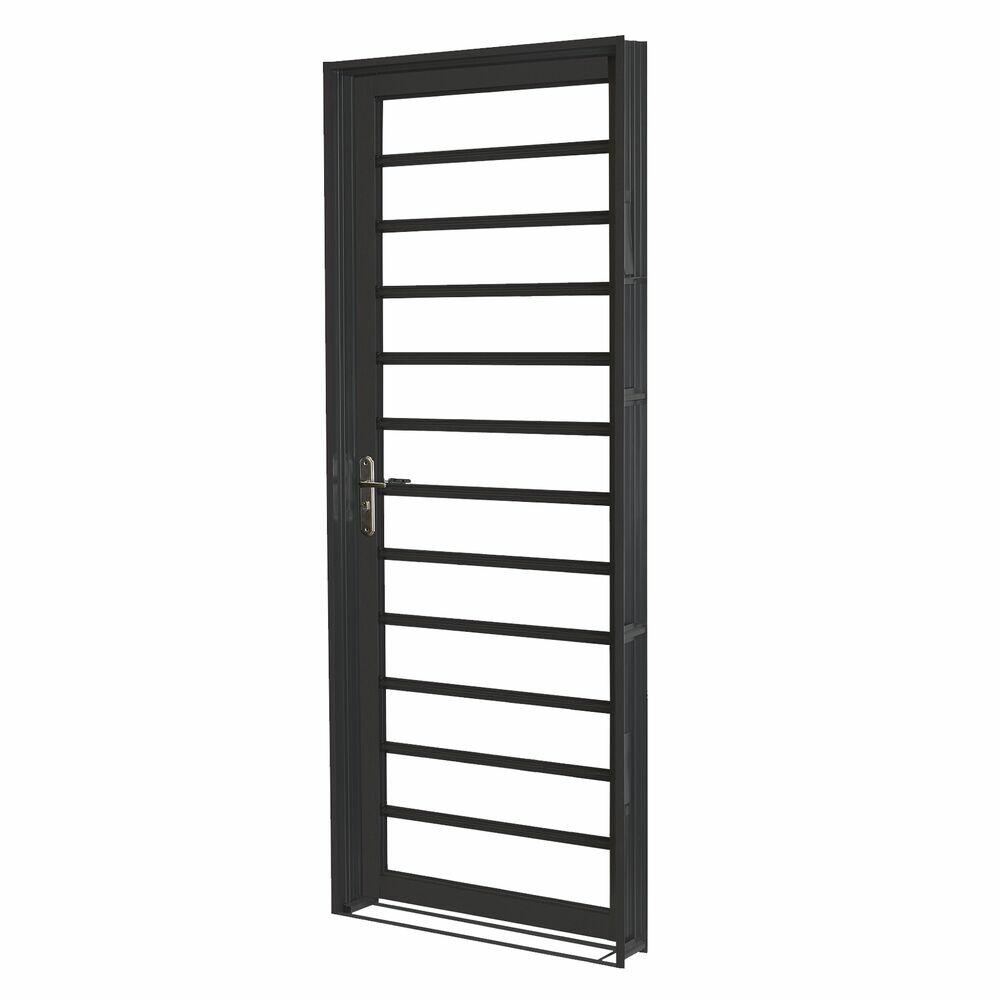Porta Standard de Abrir Vidro Horizontal Esquerda 0,84x2,15 Preta Crv