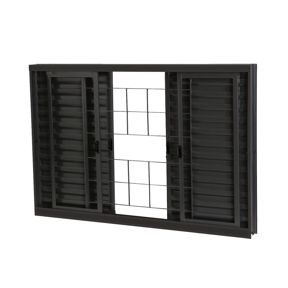 Janela Standard Prime Veneziana Quadrada 2,00x1,00 Preta Crv