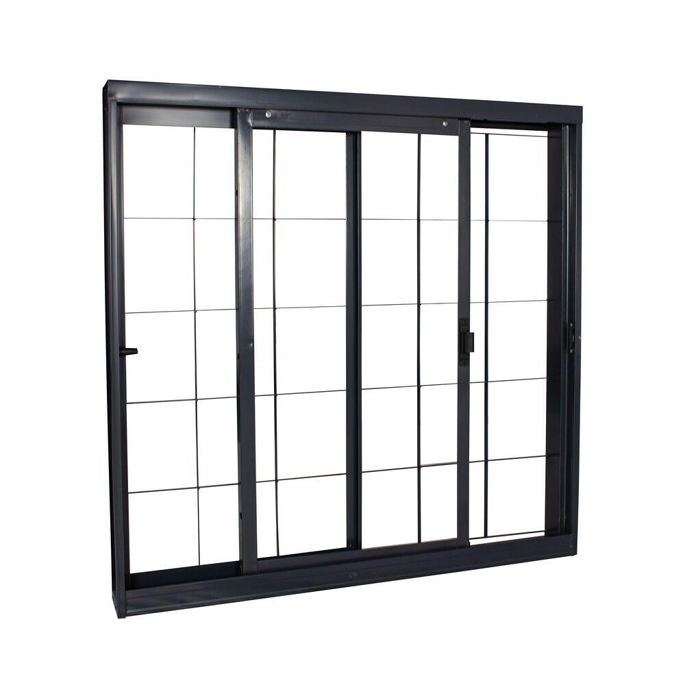 Janela Standard Prime Vitrô de Correr Com Grade 2 Folhas 100x100 Preta CRV