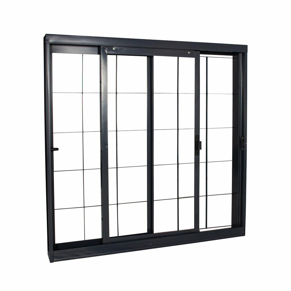 Janela Standard Prime Vitrô de Correr Com Grade 2 Folhas 120x100 Preta CRV