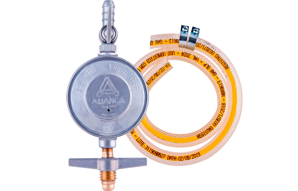 Regulador de Gás 504/01 1kg/h Com Mangueira Cinza Aliança