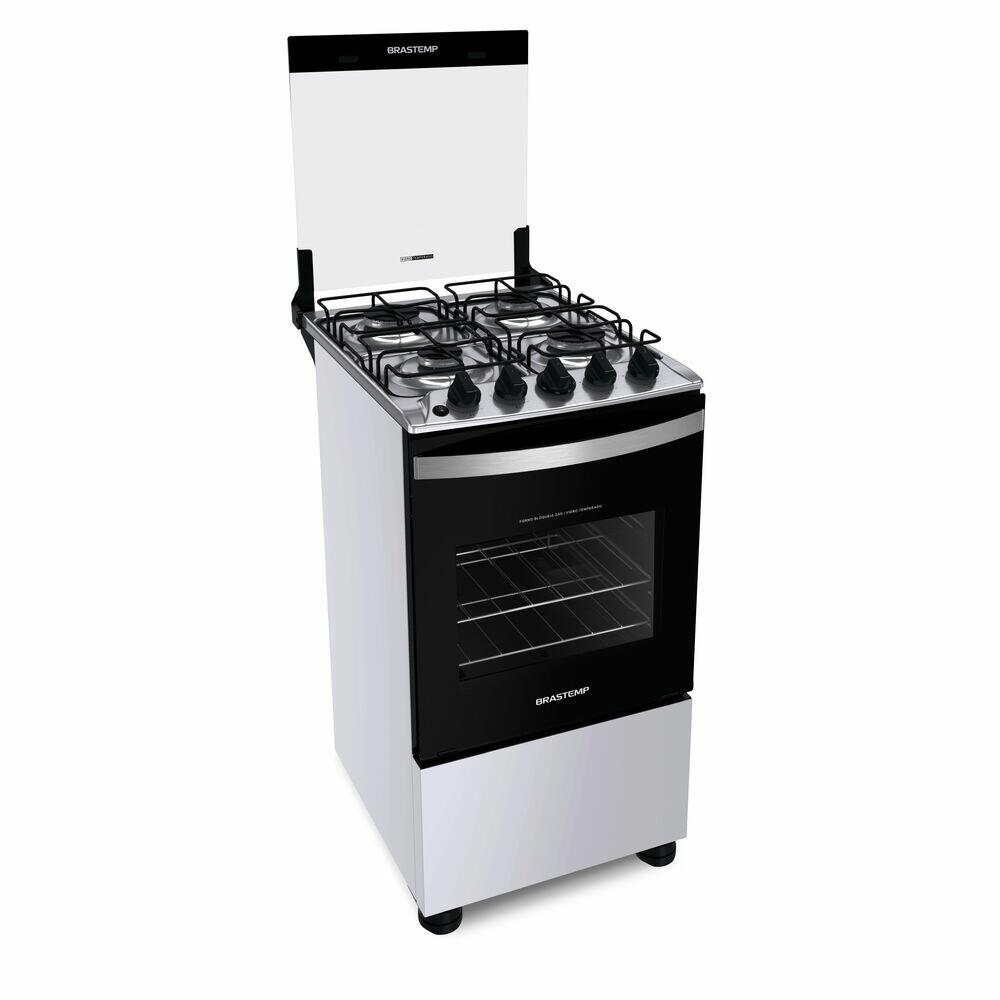 Fogão Piso BFO4NBB 4 Bocas Bivolt Branco Brastemp