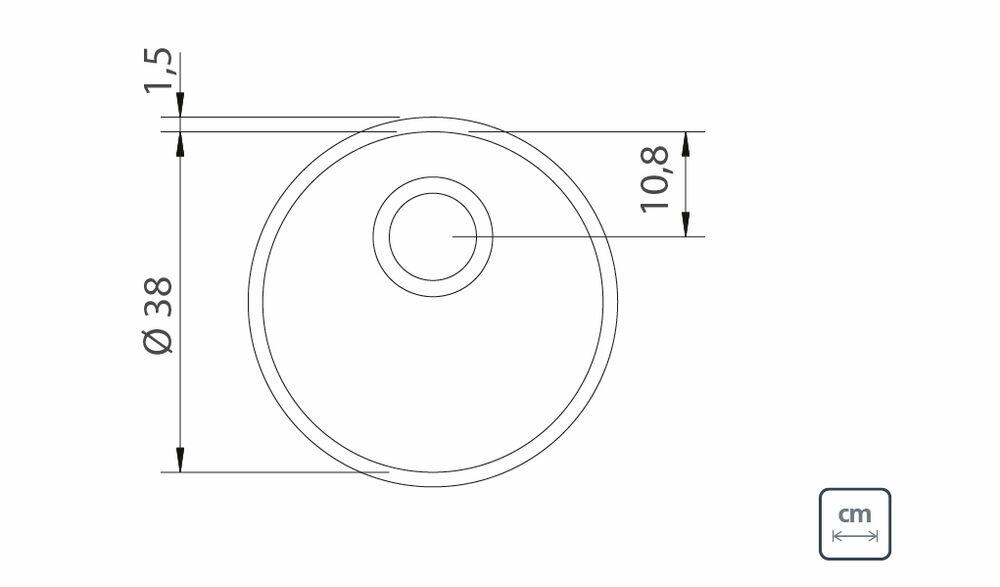 Cuba para Cozinha de Embutir Luna Polido 38x38x17 Aço Inox Tramontina