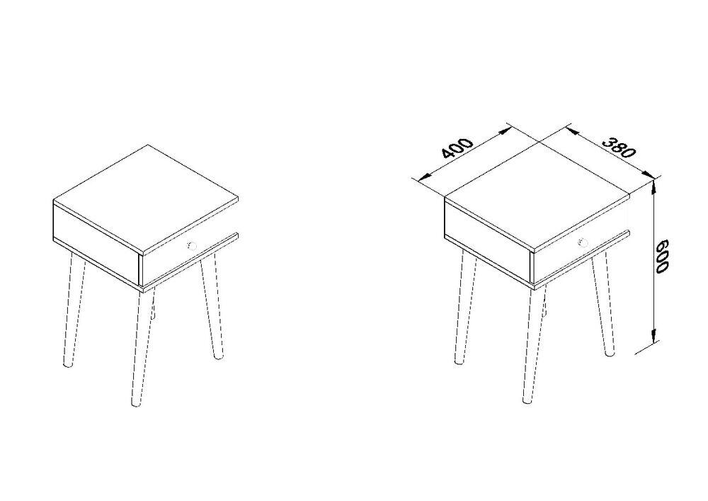 Mesa Lateral Multiuso 1 Gaveta 40x60x38 Amarela Movelbento
