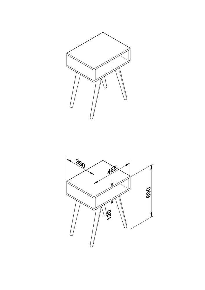 Mesa Lateral Multiuso 46,5x60x35 Rústico Movelbento