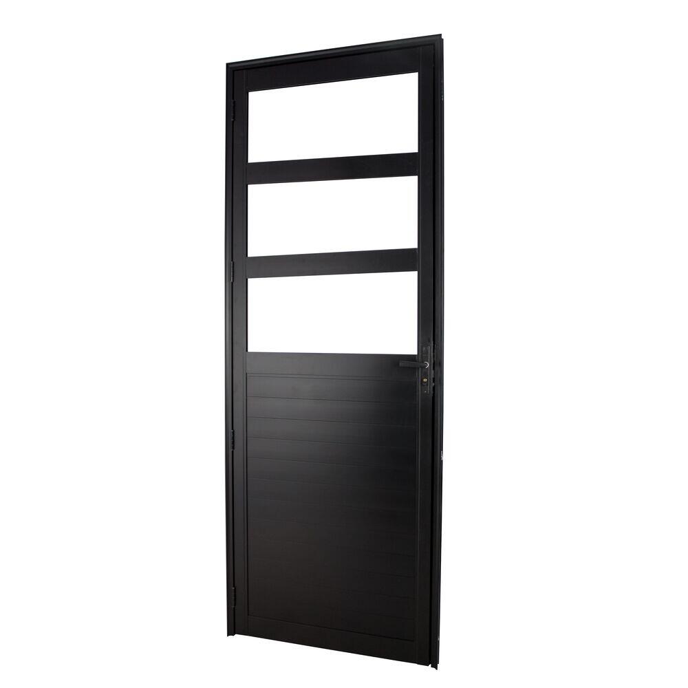 Porta Nobre Lambri de Abrir Veneziana Direita 0,80x2,15 Preta Crv