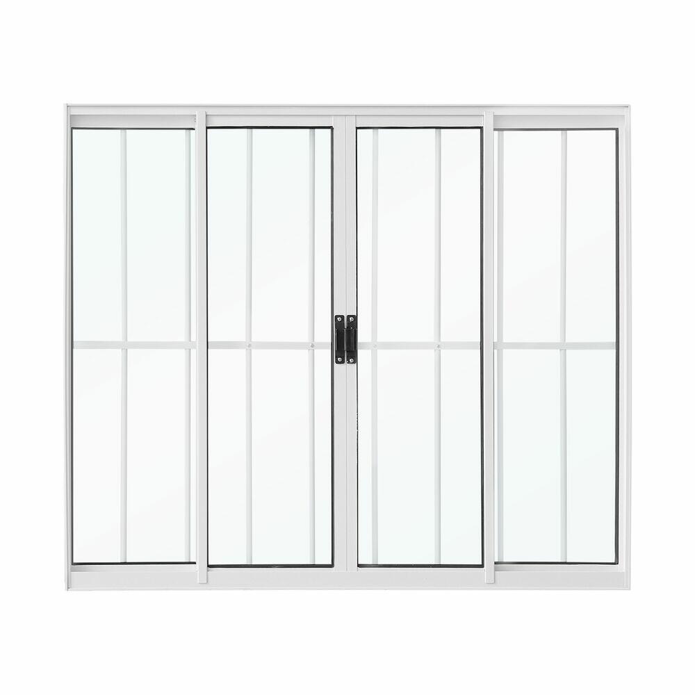 Janela de Correr Classic 4 Folhas e 2 Fixas 200x100 com grade CRV