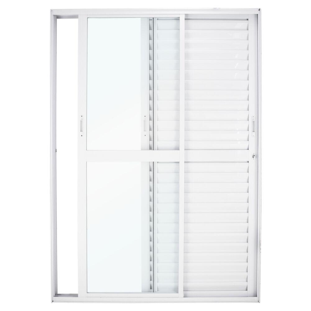 Porta de Correr Veneziana Nobre com 3 Folhas 160x210 Branco CRV