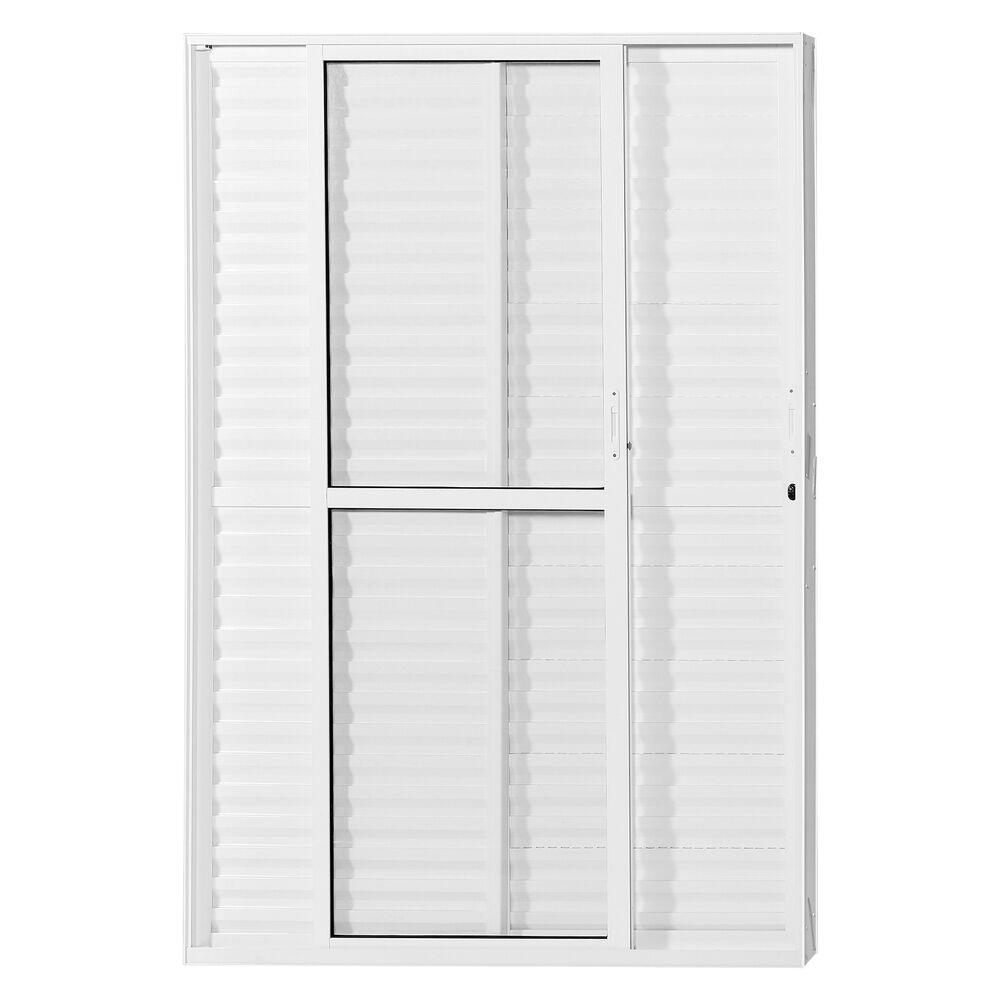 Porta Nobre de Correr Veneziana 3 Folhas 1 Fixa Esquerda 1,60x2,10 Branca Crv