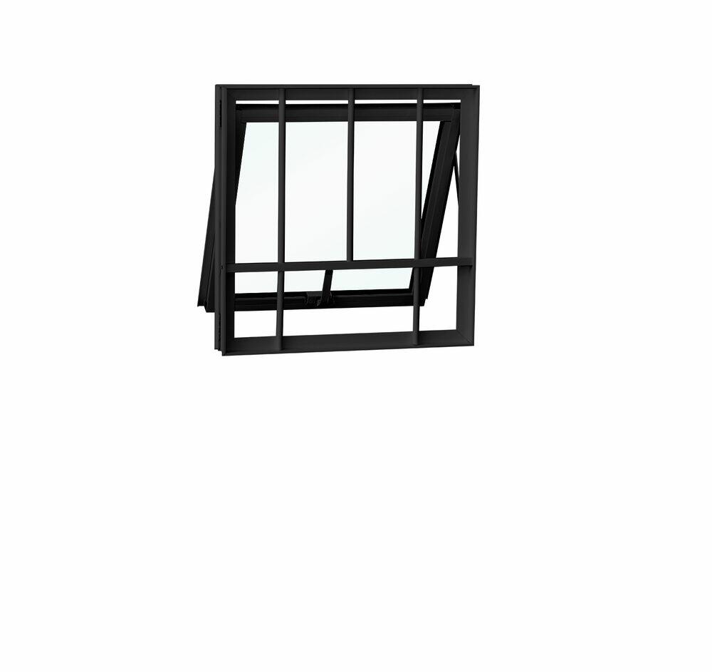 Janela Modular Maxim-ar Com Grade 1 Folha 0,60x0,40 Preta Crv