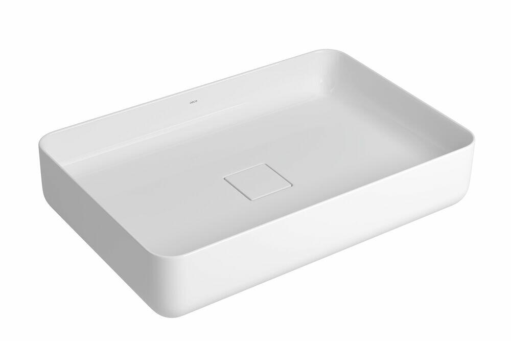 Cuba para Banheiro de Apoio Retângular Retangolo Slim 60x40 Branco Gelo L.13060.17 Deca