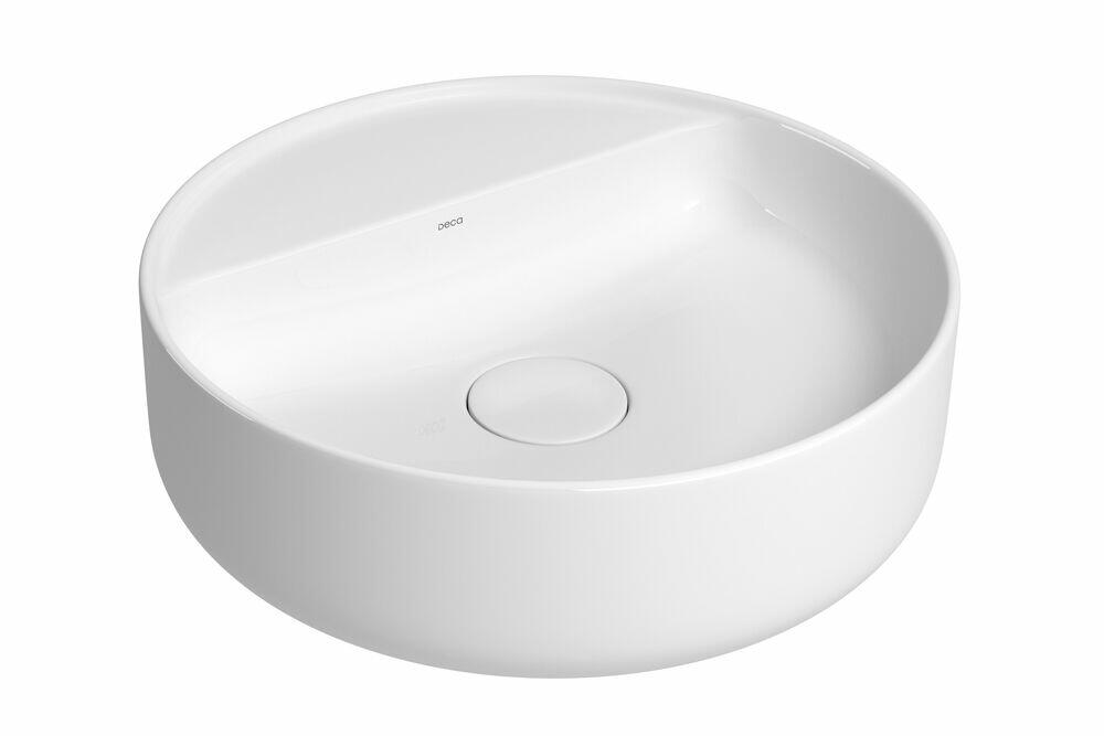 Cuba para Banheiro de Apoio Redonda com Mesa Circolo Slim 30cm Branco Gelo L.12040.M.17 Deca