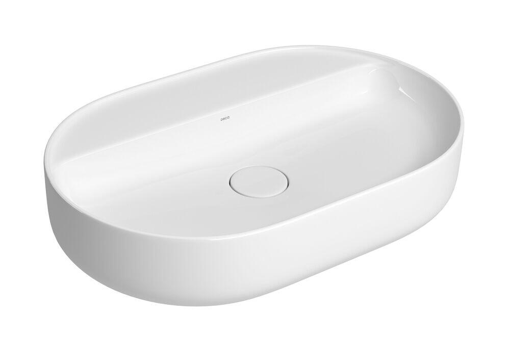 Cuba para Banheiro de Apoio Oval com Mesa Slim 60x40 Branco Gelo L.14060.M.17 Deca