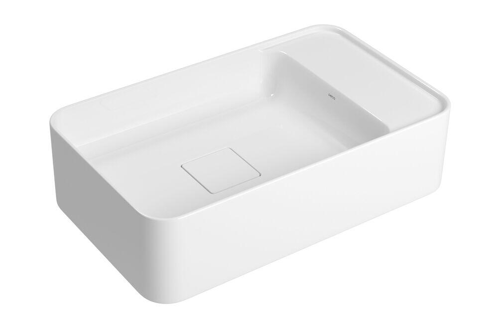 Cuba para Banheiro de Apoio Suspensa Retângular com Mesa Retangolo Slim 50x30 Branco Gelo L.43050.MD.17 Deca