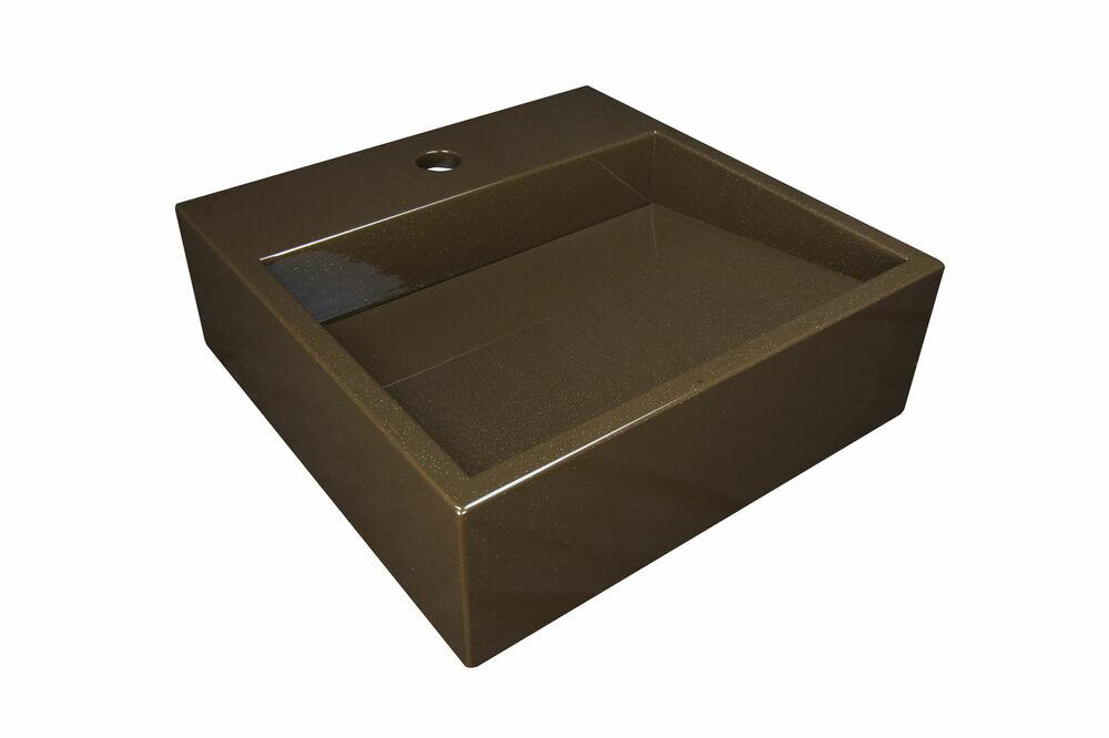 Cuba para Banheiro de Apoio Jade 40x40cm Marrom Fosco Venturi