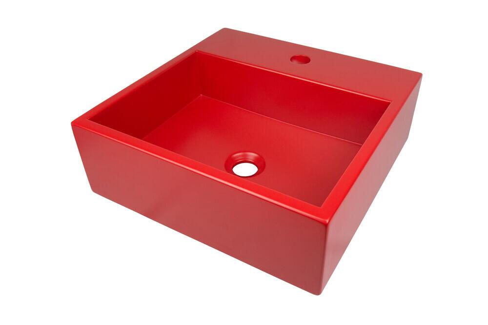 Cuba para Banheiro Onix 40x40cm Vermelho Fosco Venturi