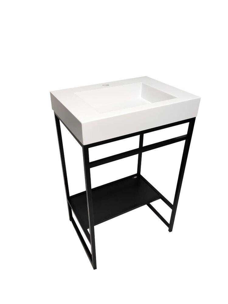 Balcão Iron Black Rennes 60cm Branco/Preto Fosco Venturi
