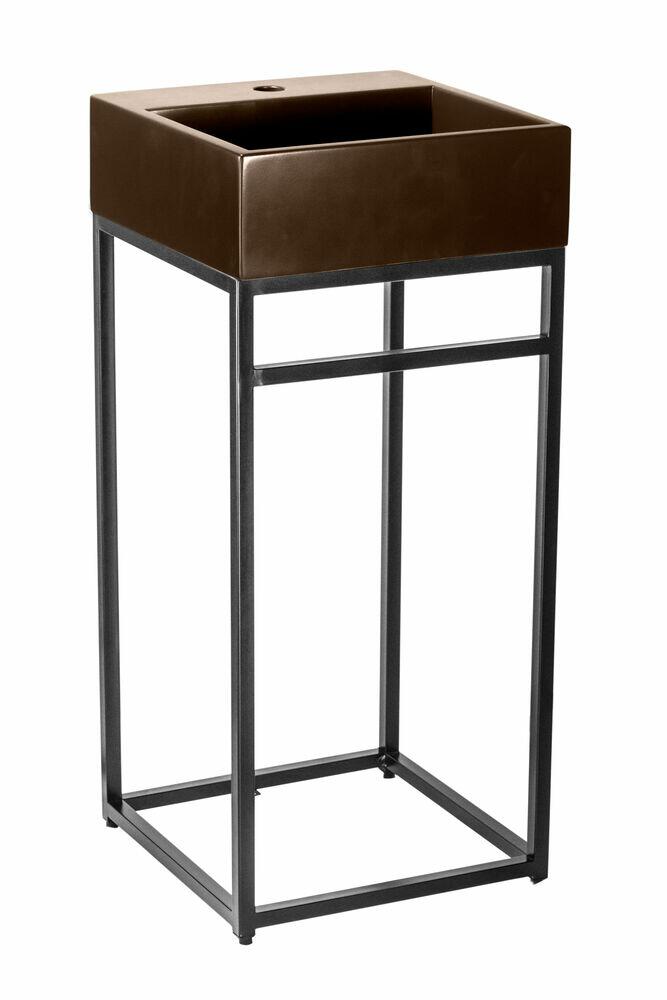 Gabinete para Banheiro com Cuba Iron Marrom Fosco 40x40 Venturi