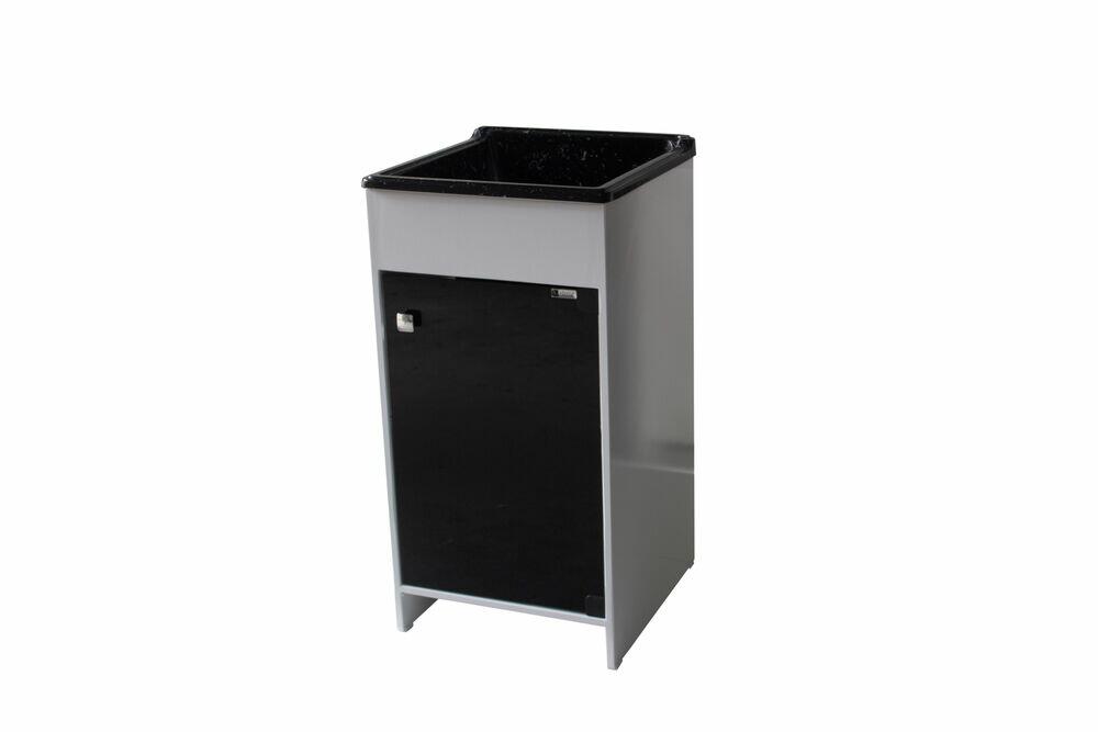 Tanque Vidro com Cuba 45cm Branco/Preto Venturi