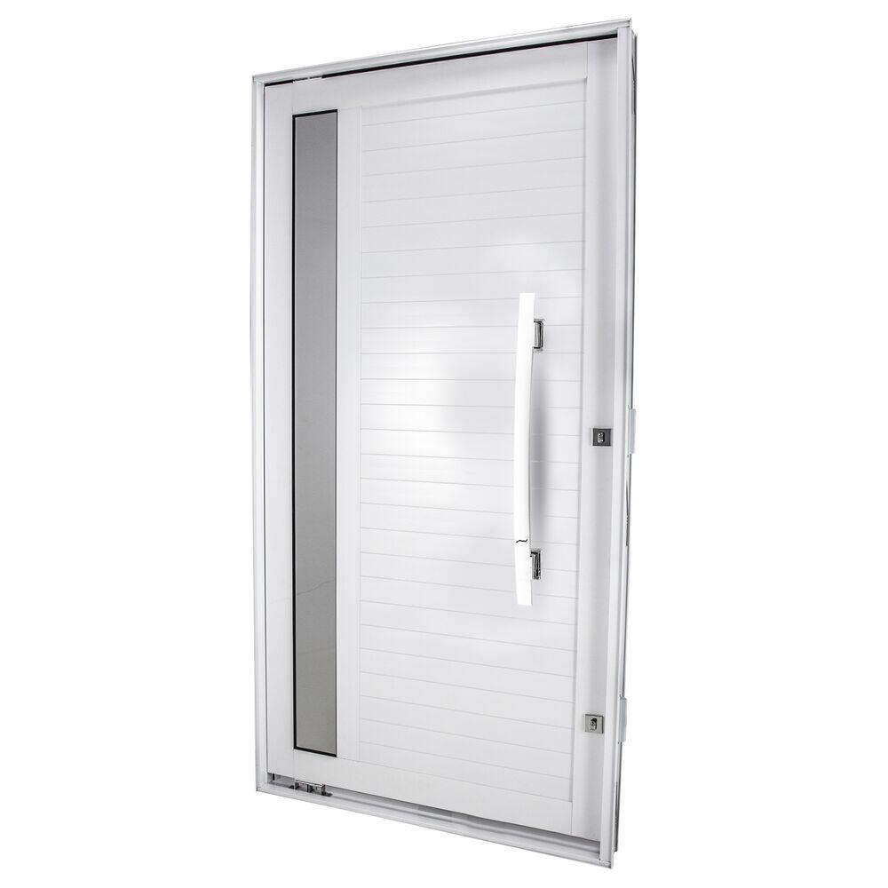 Porta Pivotante Lambri com Visor e Puxador Branco CRV