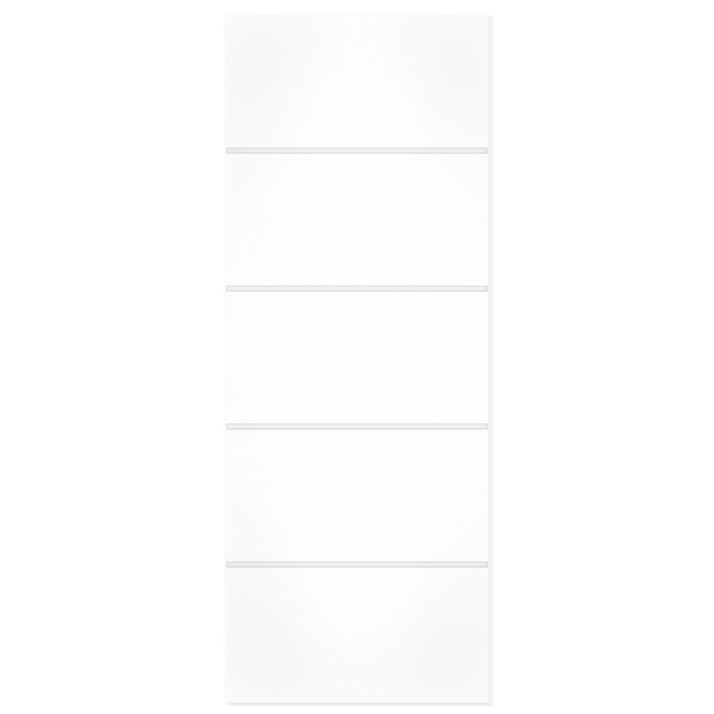 Porta de Abrir Semi-Sólida Frisada 210x70cm Branco Pinhal