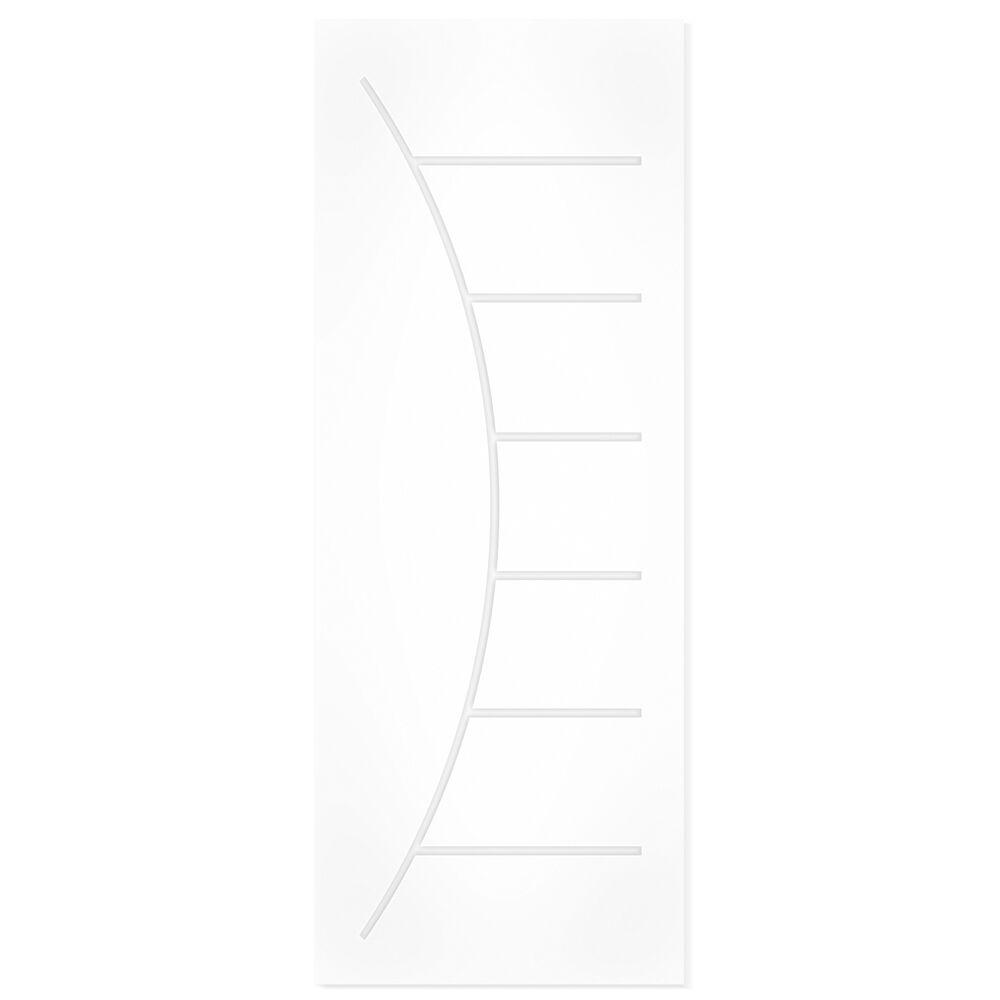 Porta de Abrir Semi-Sólida Frisada 210x80cm Branco Pinhal