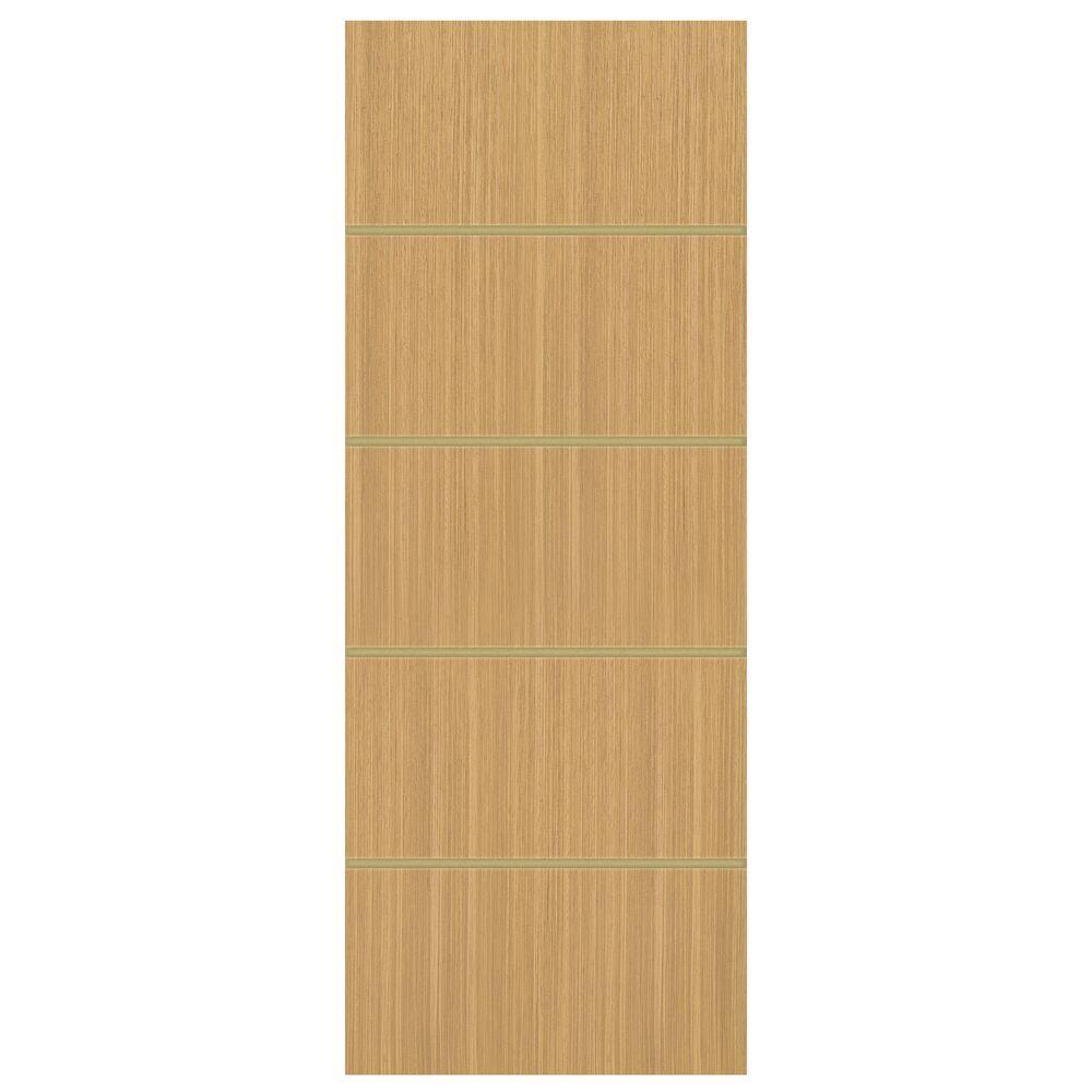 Porta de Abrir Frisada Semi-Sólida 210x90cm Branco Pinhal