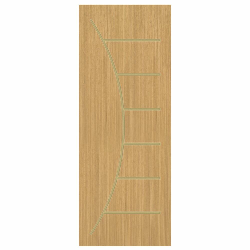Porta de Abrir Freijó Semi-Sólida UV Frisada 210x90cm Pinhal