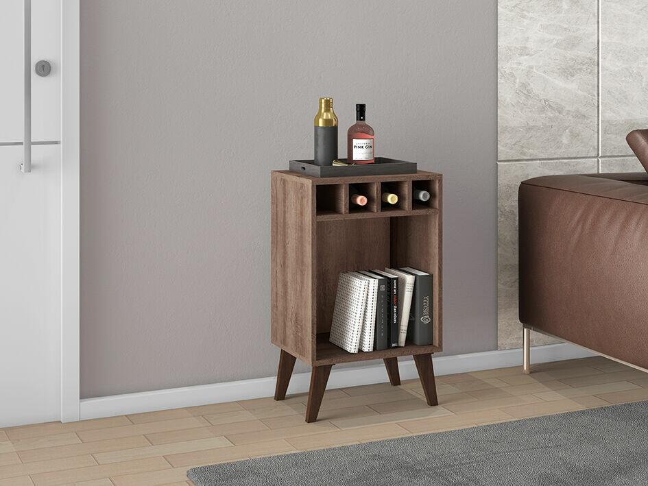 Mesa Lateral com Garrafeiro 43,8x71x32 Rustico Movelbento