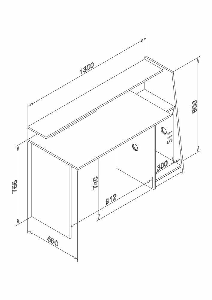 Mesa Gamer 130x90x55 Preta e Verde Movelbento